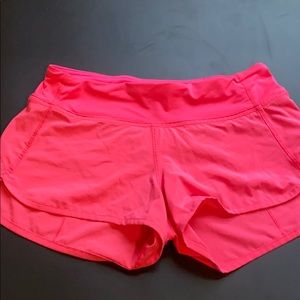 lululemon speed up short neon pink